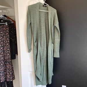 ABLE Neva long cardigan in green - like new